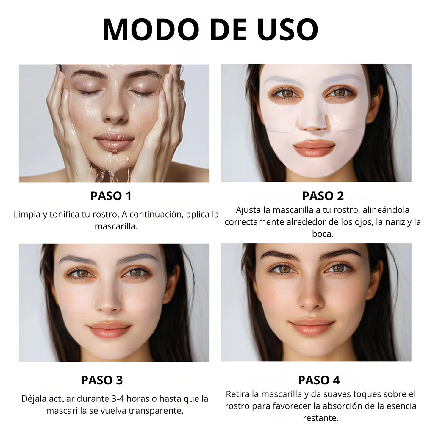 Mascarilla facial de biocolágeno hidratante y minimizadora de poros