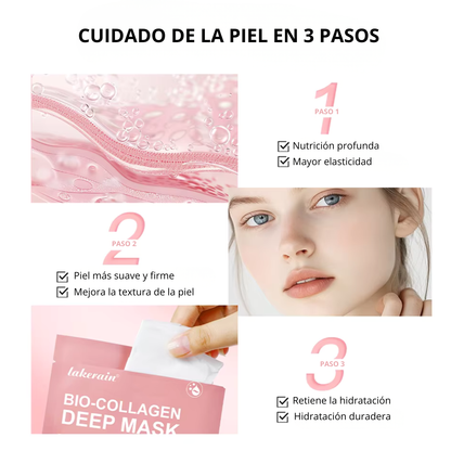 Mascarilla facial de biocolágeno hidratante y minimizadora de poros