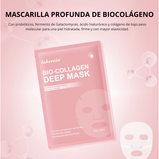 Mascarilla facial de biocolágeno hidratante y minimizadora de poros